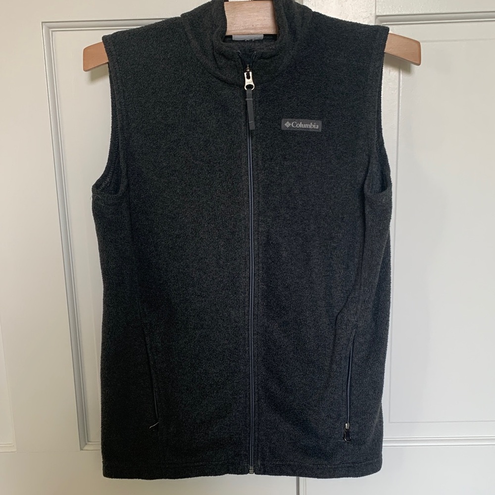 Columbia Charcoal Full-Zip Fleece Vest